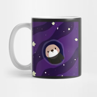 OtterSpace Otter peeking from universe Illustration Mug